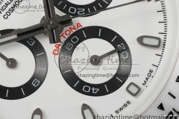 1223 FashionForward Daytona White Ceramic 5GF Best Edition White Black Dial on White Rubber Strap A 2329